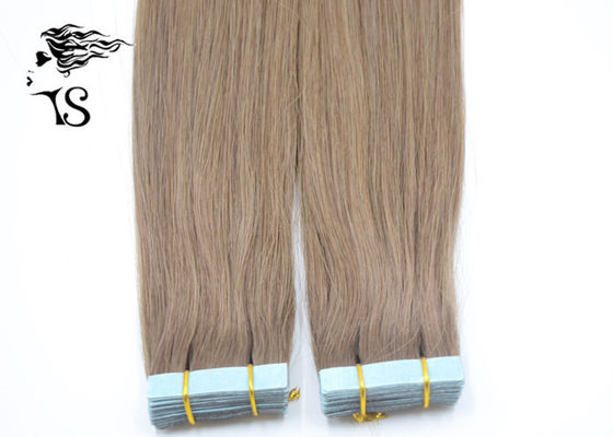 China Silky Straight Tape In Human Hair Extensions For Fine Thin Hair Light Brown supplier