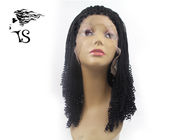 Black Lace Front Box Braids Synthetic Braided Wigs With Bottom Curly For Black Girls