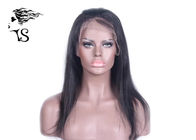 Medium Density Straight Human Hair Full Lace Wigs For Black Ladies Dark Brown Color