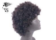 Dark Brown Full Lace Human Hair Wigs With Baby Hair , Short Afro Curly Full Lace Wig
