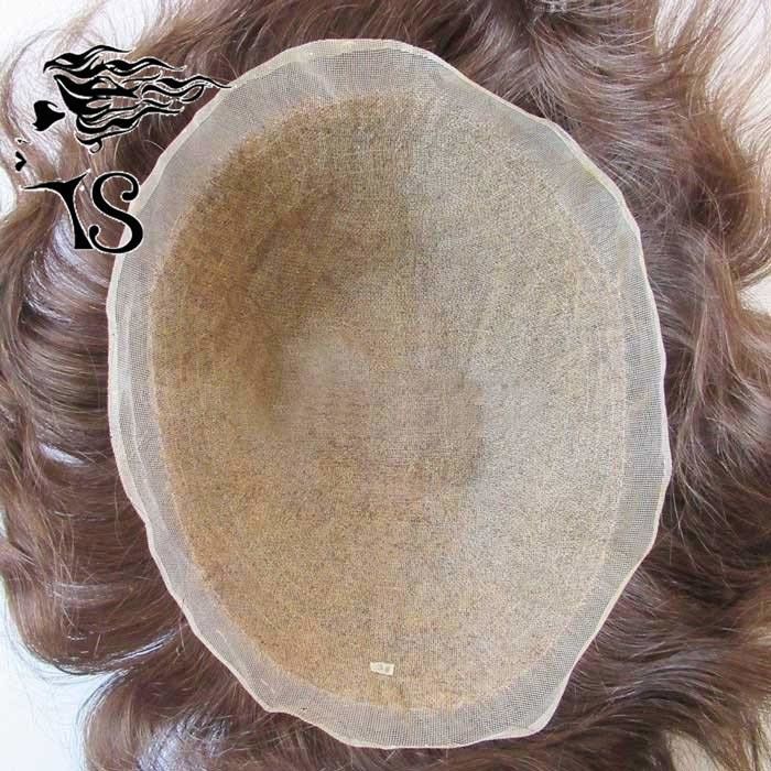 Fine Welded Mono Base Toupee Hair Replacement System Brown Straight Style