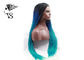 Blue Ombre Syntheticlace Front Box Braids , Colored Long African Braided Hair Wig supplier