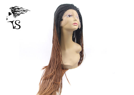 China Synthetic Braided Lace Front Wigs , Box Braids Lace Front Weave No Tangling supplier