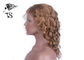 Fashion Blonde Full Lace Curly Human Hair Wigs Brazilian / Malaysian / Peruvian Hair supplier