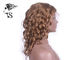 Fashion Blonde Full Lace Curly Human Hair Wigs Brazilian / Malaysian / Peruvian Hair supplier