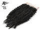 4x4 Middle Part Lace Closure Kinky Curly , Natural Black Human Hair Piece Topper supplier